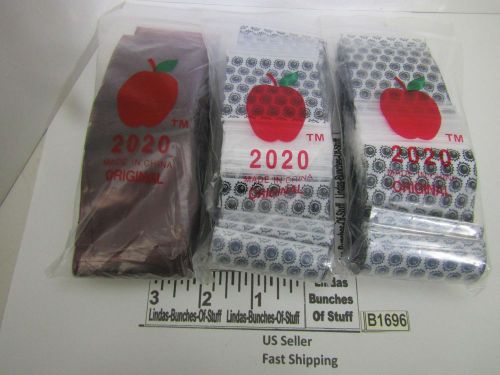 3 BAGS OF 100 2M 2&#034;x2&#034; PLASTIC ZIP SEAL 2 8 BALL 1 BURGANDY NEW B1696