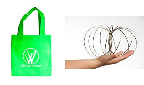 Vertical Vortex Spring with Green Carry Bag Traveling Interactive Kinetic Toy