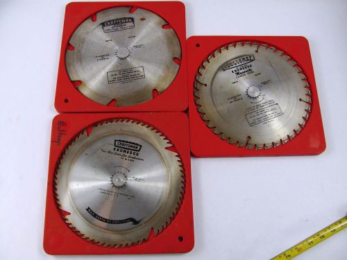 3 craftsman saw blades kromedge 10&#034; carbide tip 5/8&#034; arbor masonite thin rim-sat for sale