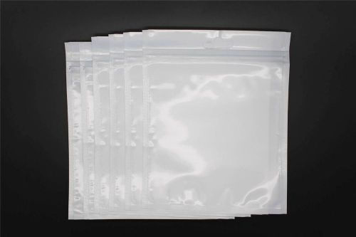25x White (5 3/4&#034; x 4 1/2) Transparent Ziplock Plastic Bags w/ Hang Hole Tab Tag
