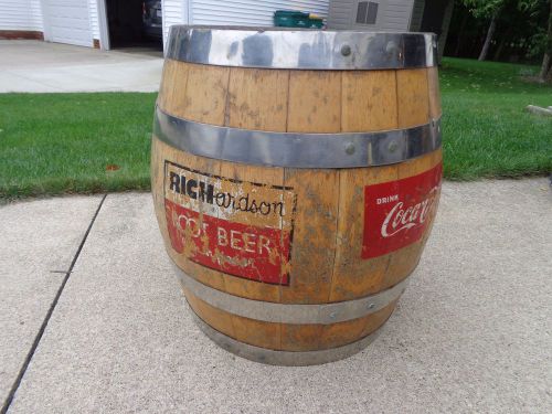 Vintage Coca-Cola Oak Barrel Richardson Root Beer Display dispenser advertising