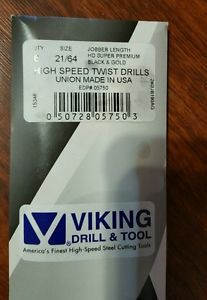 (6-PACK) 21/64&#034; 05750 Norseman / Viking USA Drill Bit Super Premium High Speed