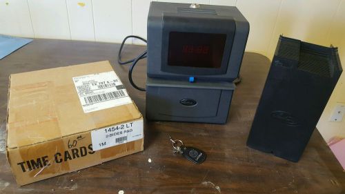 LATHEM AUTOMATIC TIME CLOCK W/CARD HOLDER AND CARDS