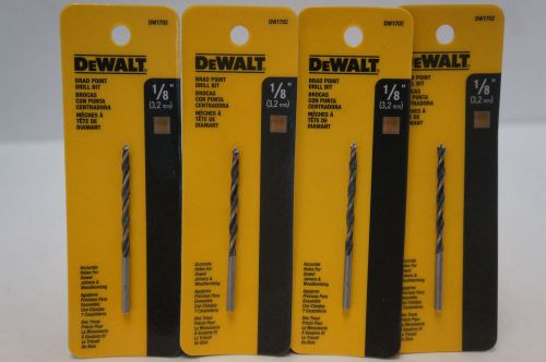 4 Pack of DeWALT DW1702 1/8 in. Steel Brad Point Drill Bit