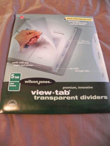 Wilson Jones View-tab Transparent Divider - 5 X Tab 1 Set Clear Acco