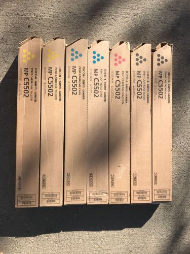 (7) Ricoh Savin C5502 Black Magenta Yellow Cyan Toner Cartridges