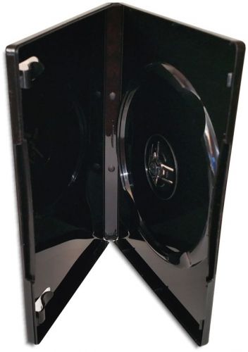 Single 14mm =Shiny-Black= 100% VIRGIN MATERIAL DVD Boxes 100-Pak