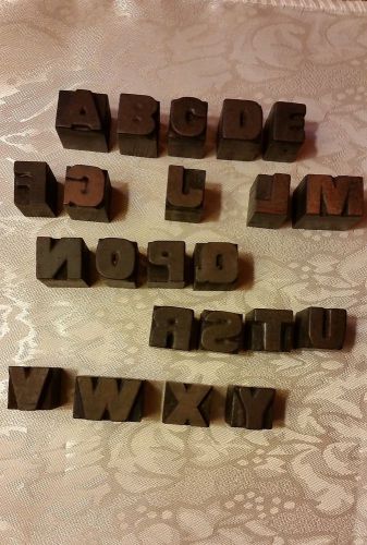 5/8&#034; Wood Type Letterpress Printing Blocks Vintage Wooden Alphabet (22 Letters)