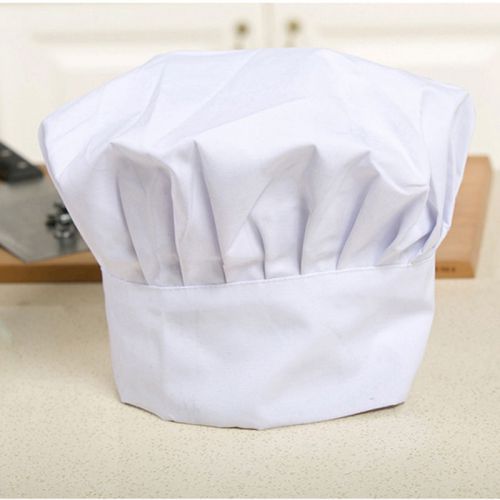 White Chef Hat Baker Adjustable Elastic Cap Cooking Baker Kitchen Restaurant