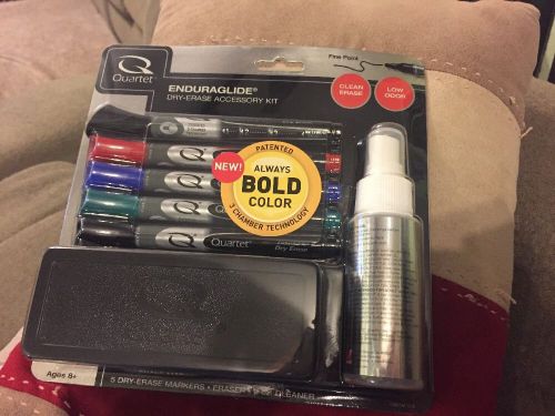 Quartet EnduraGlide Dry-Erase Markers Accessory Kit, Fine Tip, Assorted, 5 Pack