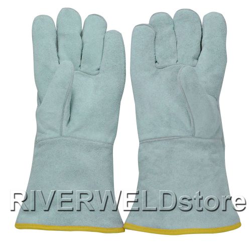 Standard Cowhide leather Gray Colour Welding Gloves in Most Welding Situations