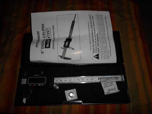 Pittsburgh 6&#034; digital caliper standard sae &amp; metric +/- 0.001&#034;lifetime warranty for sale