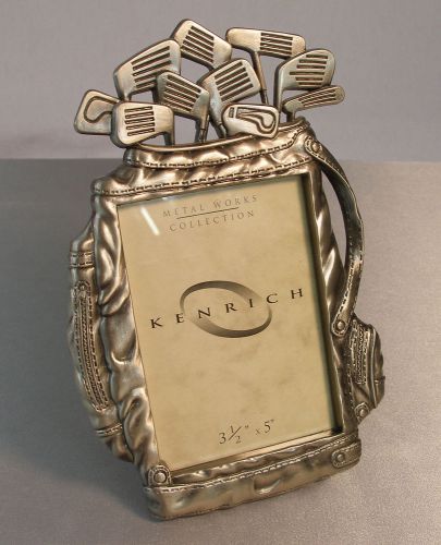 PHOTO FRAME BY KENRICH METAL WORKS COLLECTION~NOVELTY GOLF BAG FOR 5&#034; X 3 1/2&#034;