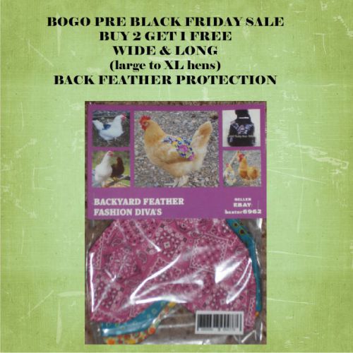 BOGO 2+1 FREE SUPER WIDE &amp; LONG COVERAGE Chicken Saddle Apron Hen HATCHING EGGS