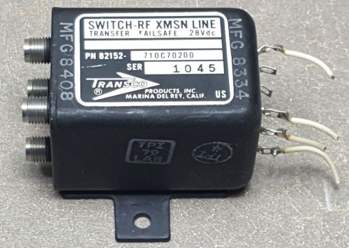 Transco P/N 82152-710C70200 SWITCH-RF XMSN LINE 28VDC SER 1045