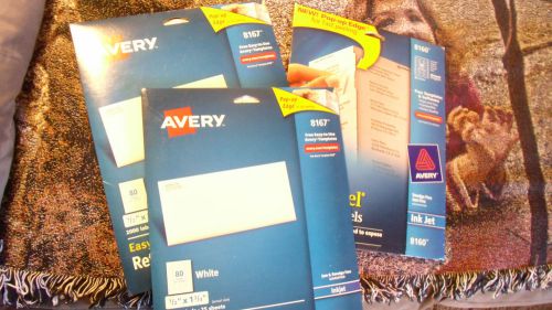 2 Avery 8167 Return Address Labels 1/2 x 1-3/4&#034; White 4,000 Ct &amp; 8160 360 Ct