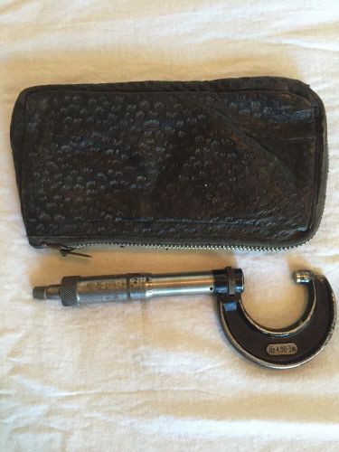 VINTAGE STARRETT OUTSIDE MICROMETER  MODEL No. 436 1 Inch W CASE