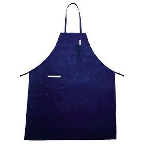 Winco BA-PBL Full Length Bib Apron w/Pocket, Blue NEW SEALED IN PACKAGE