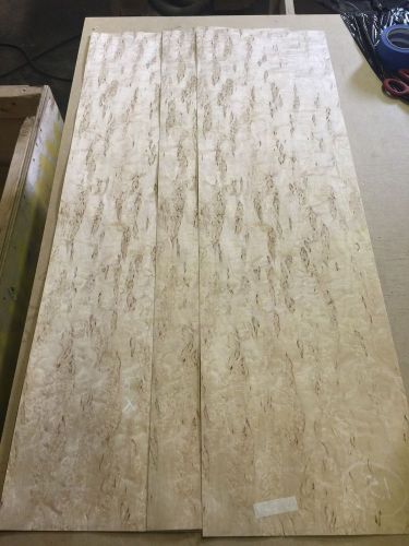 Wood Veneer Karelian Burl 12x43 3Pcs Total Raw Veneer  &#034;EXOTIC&#034; KB3 4-19-16