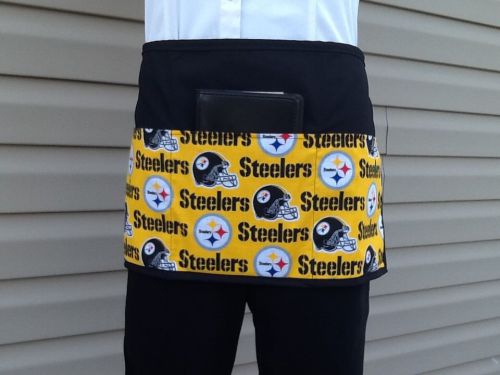 Black Sports Steelers server waitress apron 3 pocket restaurant Classyaprons