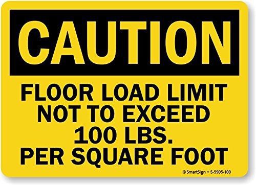 Smartsign by lyle smartsign &#034;caution: floor load limit 100 lbs/square foot&#034;, for sale