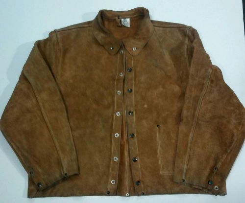 Steiner Welders Jacket Size Large 100% Cowhide Leather Snap Front