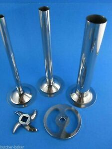 #12 COMBO 5-pc set Meat Grinder Sausage Stuffing Stuffer Tubes Discs Blade Knife