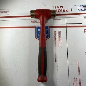 Snap On Red Black 32oz Brass Tip Dead Blow Hammer HBBT32