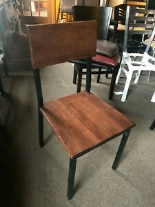 Restaurant Metal Wood Chairs in Mahogany / Walnut / Natural Color