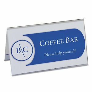 Tent Card Holders, 2&#034; x 3 1/2&#034;, Rigid Heavyweight Clear Plastic, 40/Box 87537