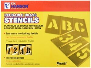 CH Hanson C.H. Hanson 10076 Brass Interlocking Stencil Letter &amp; Number Set 45...