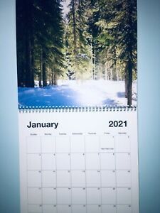 Calendar 2021 nature travel scene 12 month authentic photo 12x12 escape outdoors