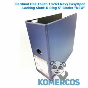 Cardinal One Touch 18763 Navy EasyOpen Locking Slant-D Ring 5&#034; Binder &#034;NEW&#034;