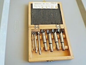 7 Piece Set of Forstner Bits in Wood Case 1/4 - 1 Inch Sizes Wood Working Tools