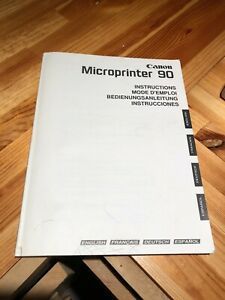 Canon Microprinter 90 Instructions Manual 1992 #2861