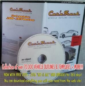 Car&#039;n Truck Vehicle Outlines DVD with 1yr Online update sign design MR Clipart