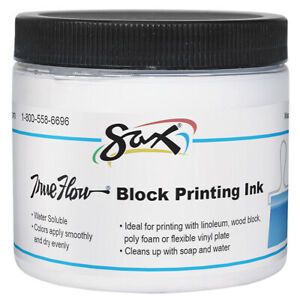 Sax True Flow Water Soluble Block Printing Ink, 1 Pint Jar, White