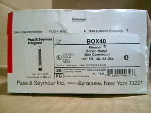 PASS &amp; SEYMOUR BOX40 Strain Relief Mesh Cord Grip - Factory Sealed