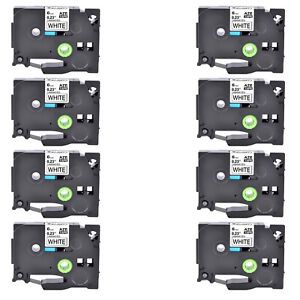 8PK Compatible with Brother P-Touch TZ TZe-211 Black on White Label Tape 0.23&#034;