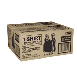 Member&#039;s Mark Black T-Shirt Recyclable Carry Out  Bags 1000 Ct Plastic