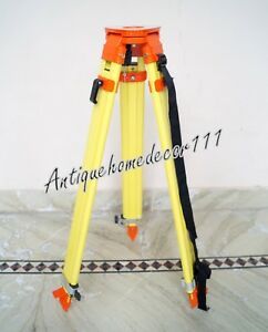 Yellow aluminum dual lock heavy tripod, survey contractor laser auto level