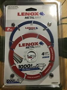 “2 Pack”  Type 1 &amp; Type 27 Diamond Grit Cutting Wheels 4 1/2” For Hand Grinders.