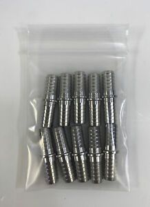 3/8 x 3/8 Stainless Steel Barb Splicer - Bag of 10 New Splicers