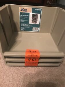 Set Of 3 Mini Stacking Bins 9.75 InX 7.75 In