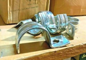 25-PK LOT 1-1/2&#034; NOS 1-Hole PIPE STRAP Conduit CLAMP Steel CLICK-ON 264ST NEW