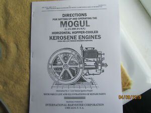 1917 IHC Mogul Kerosene 1 - 2 1/2 HP Engine Operating Instructions/ Parts Manual