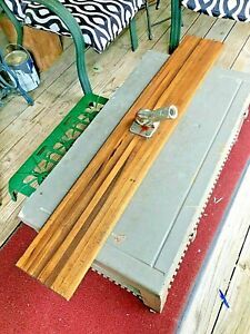WOOD WOODEN USED BULL FLOAT 48&#034; W/HANDLE FITTING