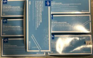 7 BOXES!  Medline 6&#034;  wood shaft Cotton Tipped Applicators MDS202000, 100 count