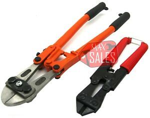 14&#034; &amp; 8&#034; Bolt Lock Cutter Hand Jaws Blades Chain Wire Fence Cable Rebar Wire