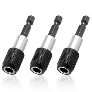 Mesee 3 Pieces Magnetic Extension Chuck Adapter with 1/4 Inch Hex Shank Quick...